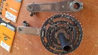 Bielas Shimano XTR 44T/32T/22T Pedales shimano