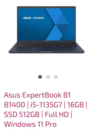 Asus ExpertBook B1 B1400 i5-1135G7 16GB SSD