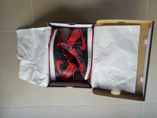 Jordan 1 Deportivas Negro Rojo