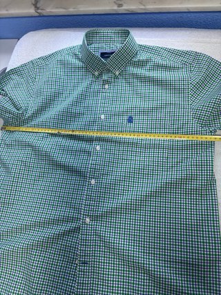 Camisa Cortefiel cuadros verde y azul Talla XL