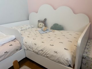 Cama Montessori 70x140, colchón, edredón y funda