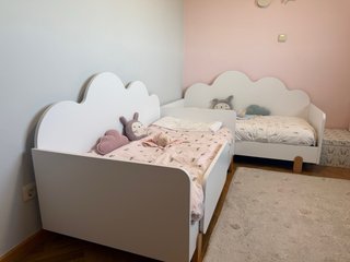 Cama Montessori 70x140, colchón, edredón y funda