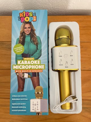 Micrófono Karaoke Kids Pop Dorado