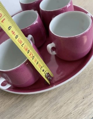 Servizio Tazzine Limoges Rosa Porcellana