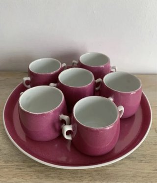 Servizio Tazzine Limoges Rosa Porcellana