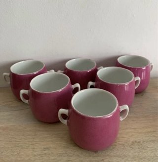 Servizio Tazzine Limoges Rosa Porcellana