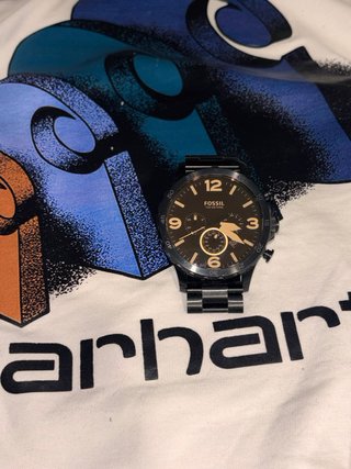 Reloj Fossil Nate Negro y Dorado
