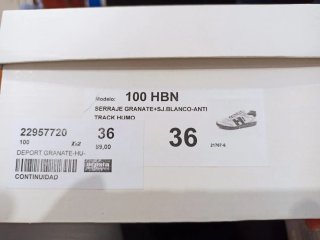 Zapatillas Habana granate piel serraje talla 36