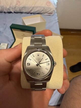 Rolex oyster perpetual cara gris