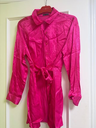 Vestido camisero Bershka rosa talla Xs
