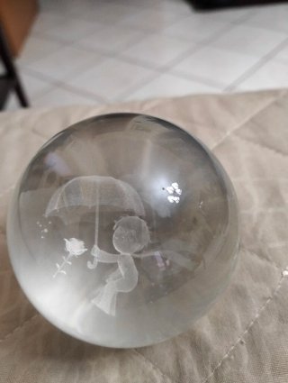 Palla di cristallo 3D con angelo