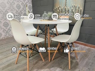 ️ Comedor mesa + 4 sillas estilo nórdico – Nuevo