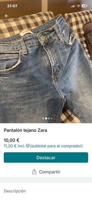 Pantalón tejano Zara campana
