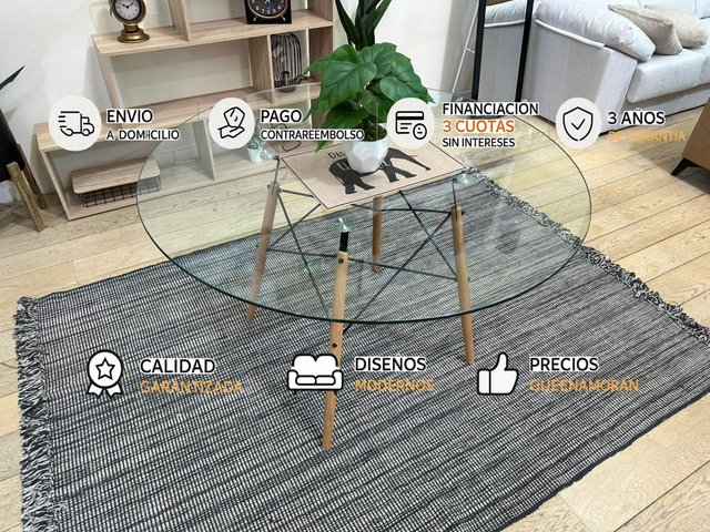 Mesa circular de cristal NUEVA