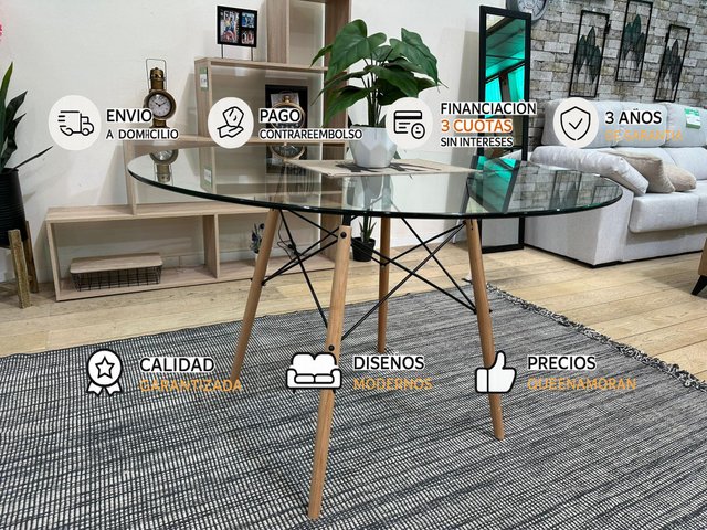 Mesa circular de cristal NUEVA