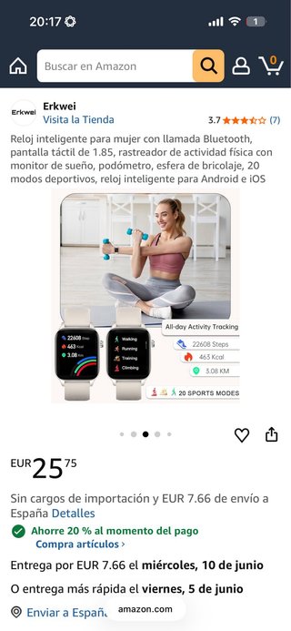 Reloj Inteligente Erkwei Blanco NUEVO
