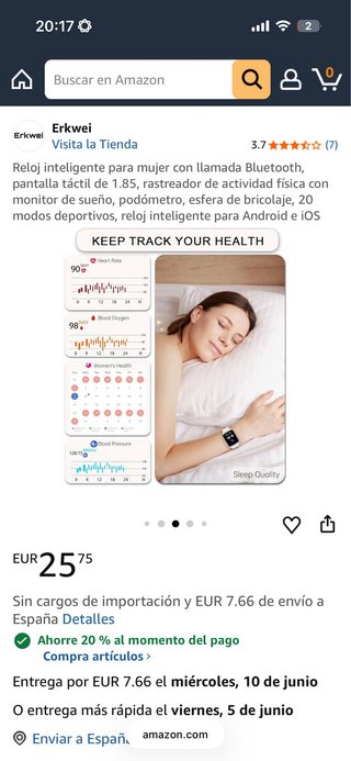 Reloj Inteligente Erkwei Blanco NUEVO