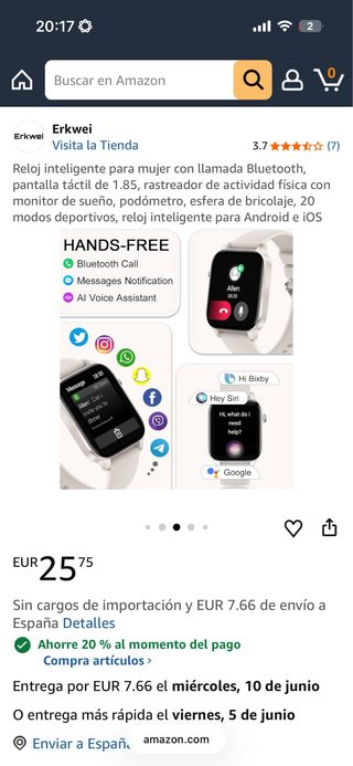 Reloj Inteligente Erkwei Blanco NUEVO