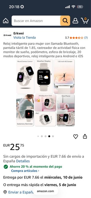 Reloj Inteligente Erkwei Blanco NUEVO