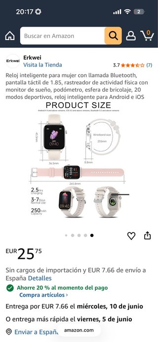 Reloj Inteligente Erkwei Blanco NUEVO