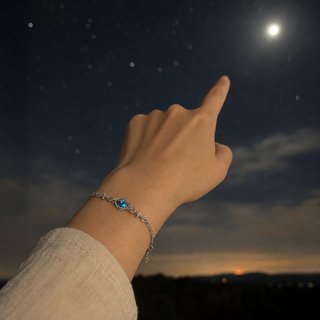 Pulsera Planeta Azul y Estrellas Plata