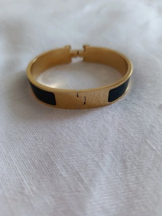 Pulsera Hermes Dorada Negra
