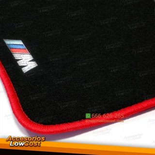 ALFOMBRILLAS SERIE 3 E46 CON LOGO RIBETE ROJO