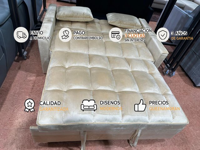 Oferta! Nuevo sofa cama 2 plazas + cojines