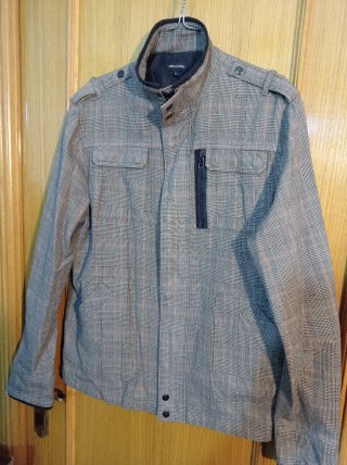Americana Chaqueta Cuadros Gris Rosa Talla XL