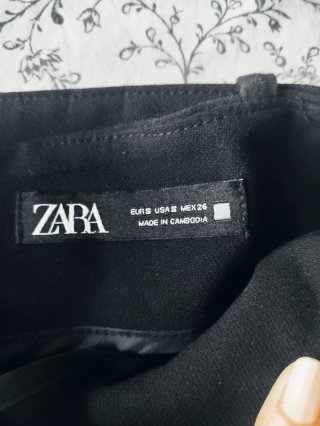 Falda Zara Negra Talla S