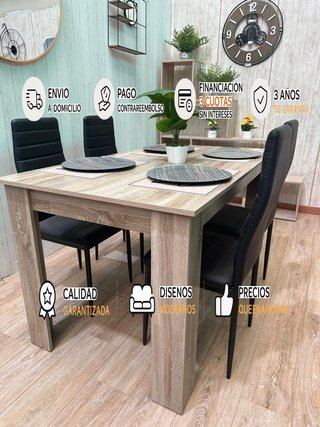 MESA + 4 SILLAS POLIPIEL