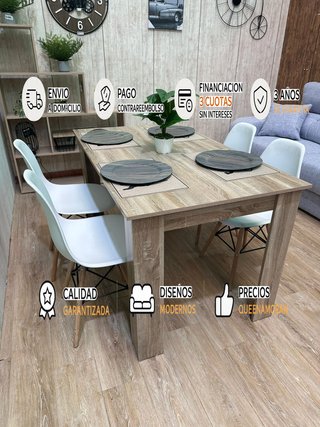 PACK MESA + 4 SILLAS NORDICAS