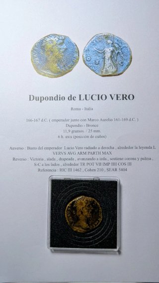 Dupondio Lucio Vero 166-167 d.C.