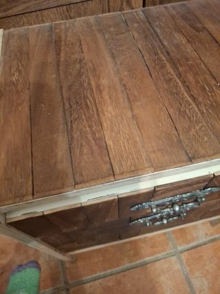 Mesa auxiliar madera restaurada