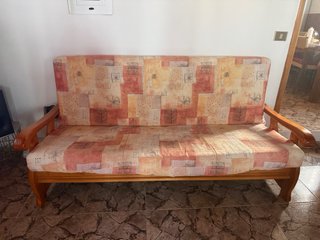 Sofá Cama Madera y Tela