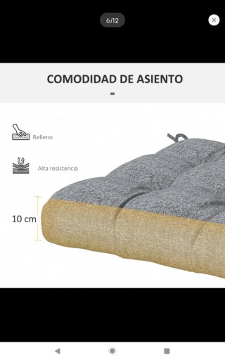 4 cuscini per sedie da esterno grigi