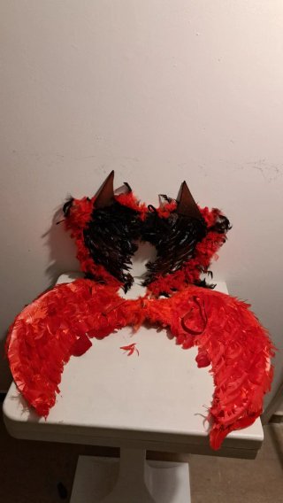 Alas de Demonio Negras y Rojas 2 de adulto 1 niño