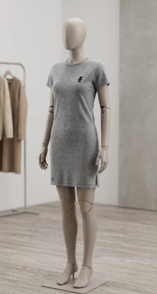 Vestido camiseta efecto desgastado