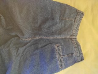 Pantalón vaquero azul estilo bomber