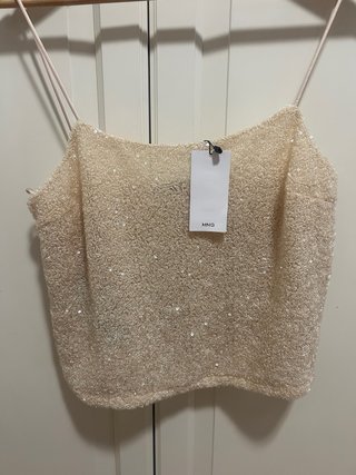 Top lentejuelas Mango (A estrenar) Negociable
