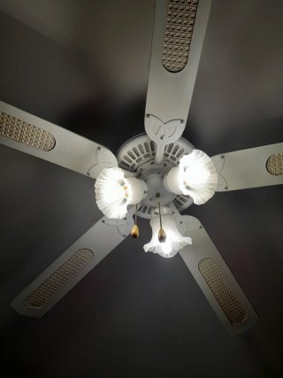 Ventilatore da soffitto legno e oro