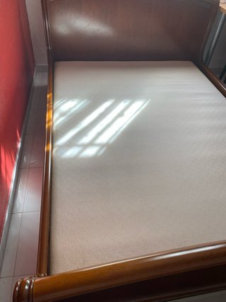 Somier Base Tapizada Madera Cerezo.