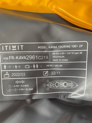 Kayak inflable ITIWIT 100
