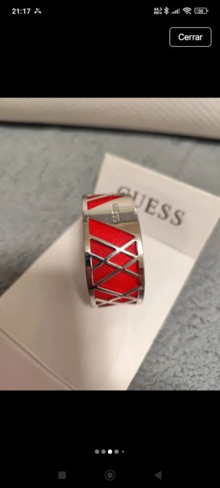Brazalete Guess Plata y Rojo
