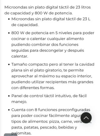 Microondas Cecotec 23L SIN PLATO