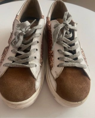 Zapatillas niña Mia y Lia Piel Glitter. Talla 33