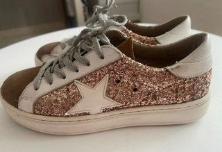 Zapatillas niña Mia y Lia Piel Glitter. Talla 33