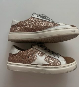 Zapatillas niña Mia y Lia Piel Glitter. Talla 33