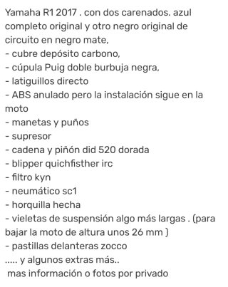 Yamaha R1 Azul y Plata