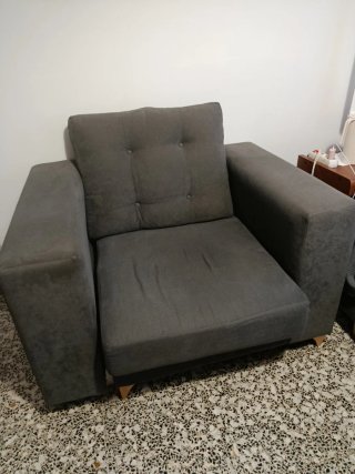 Butaca gris de tela